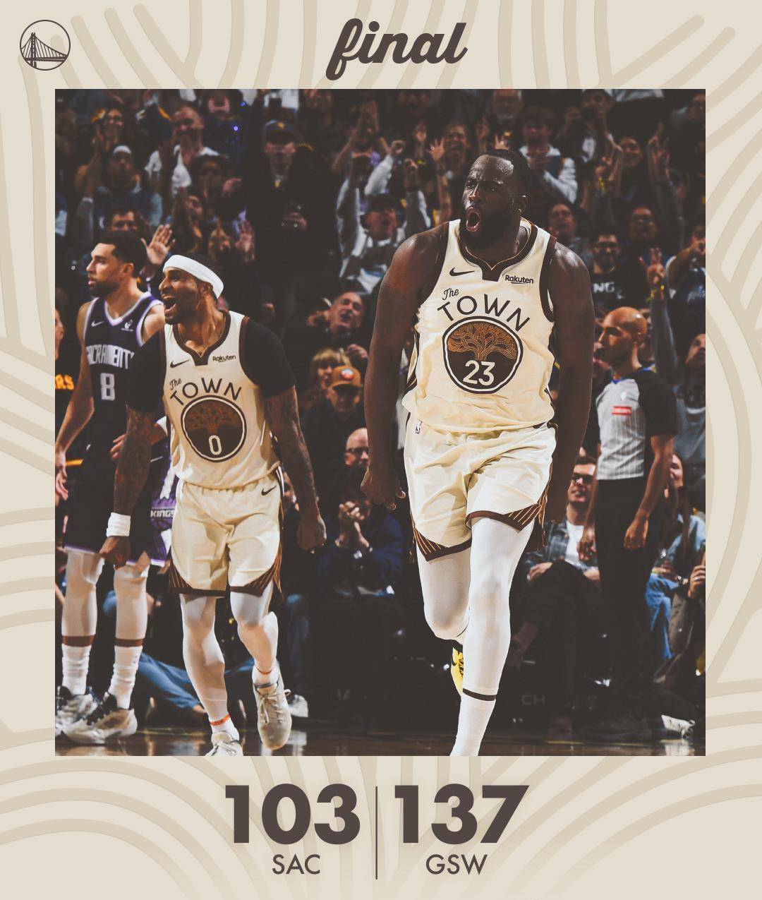 库里27+10+2盖帽+6记3分创NBA神迹,勇士完胜国王创纪录!威少13+7